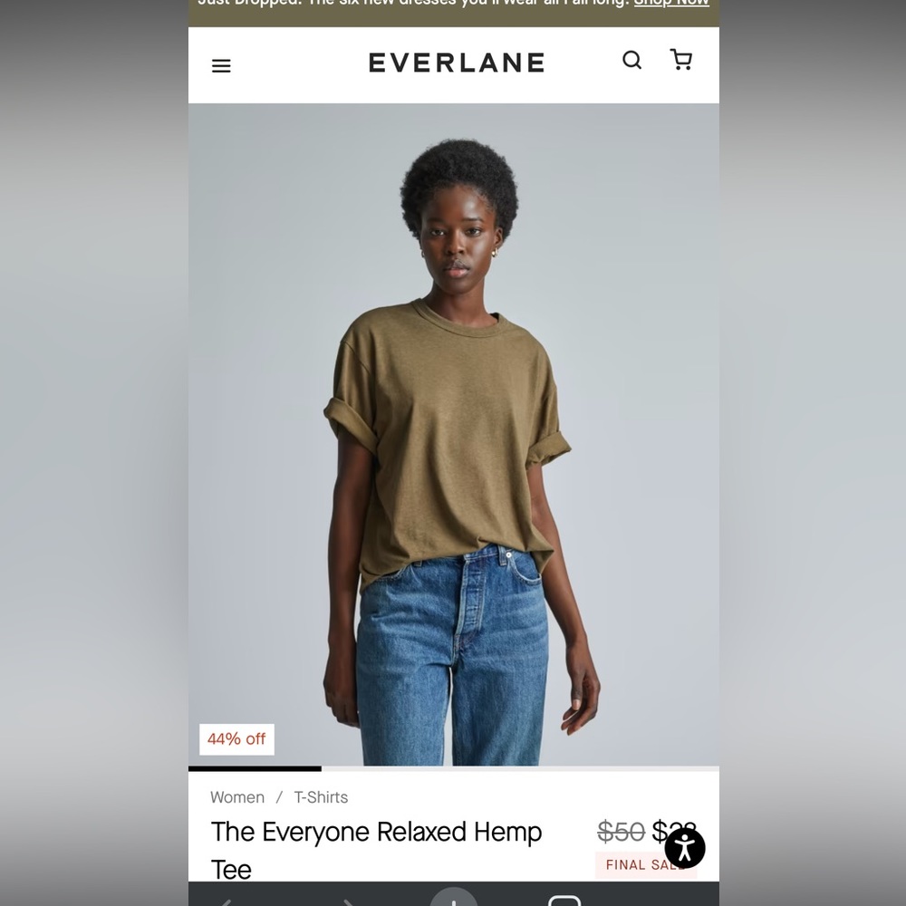Brand new Everlane Everyone Relaxed Hemp T (E4/M)